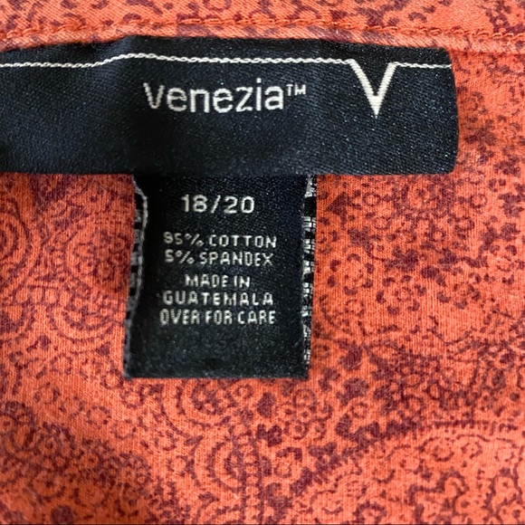 Venezia by Lane Bryant top. Adjustable spaghetti strap shelf bra ORANGE PAISLEY - Picture 5 of 9